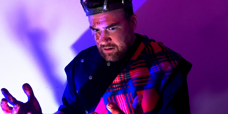 Actor Logan Bennett as Macbeth.