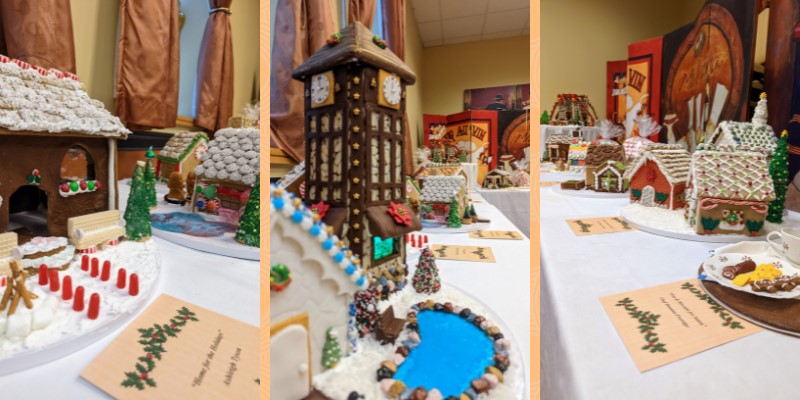Culinary Arts students create sweet masterpieces our of gingerbread.
